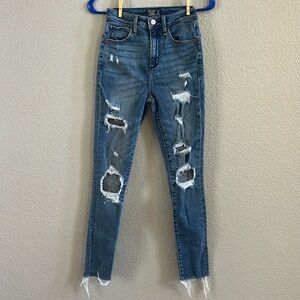 Abercrombie & Fitch Curve Love High Rise Super Skinny Jeans/ Size 24/00